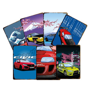 Targa in Metallo con Auto <span class=keywords><strong>e</strong></span> Camion Cartoon, Insegna Moderna Tradizionale Personalizzabile in Alluminio Colorato, Decorazione da Parete per Camere dei Ragazzi <span class=keywords><strong>e</strong></span> Garage - Product Image 1