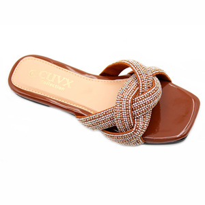 High-quality Fashionable Outdoor Summer New Design Ladies' Slip-on Sandals, Glittering Beachwear Ladies' slippers - Product Image 2
