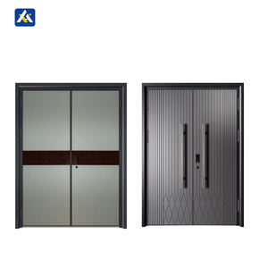 Puerta de Seguridad Exterior para Villa <span class=keywords><strong>Carmen</strong></span>, Puerta Doble de Aluminio Personalizada de Alta Calidad, Impermeable, Deslizante Lateral, Diseño Moderno - Product Image 2