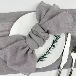 Nappes de table carrées modernes personnalisées Ychon, nappe en gaze de coton <span class=keywords><strong>verte</strong></span>, serviettes de table en polyester, nappe en lin blanc pour mariage, lavable - Product Image 6