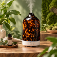 Humidificateur d'air ultrasonique en verre de 200 ml, diffuseur d'arômes, diffuseur d'huiles essentielles USB avec télécommande