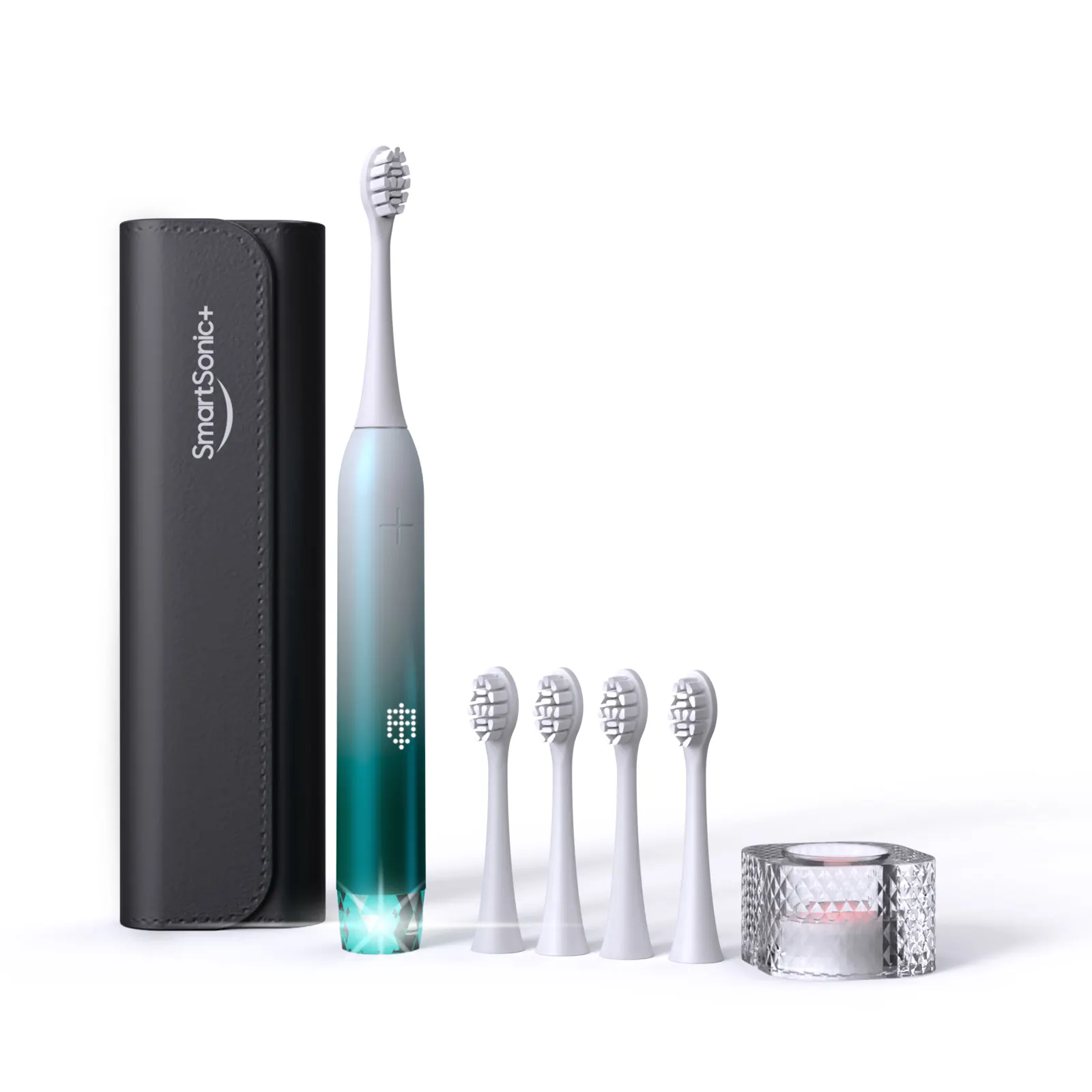 圧力センサーブーツソニック歯ブラシRGBカラフルなLEDディスプレイ4モードトラベル電動歯ブラシ