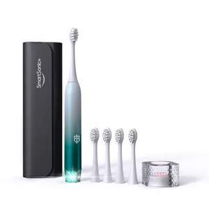 Pressure Sensor Boot Sonic Toothbrush RGB Colorful Led Display 4 Mode Travel Electric Tooth Brush