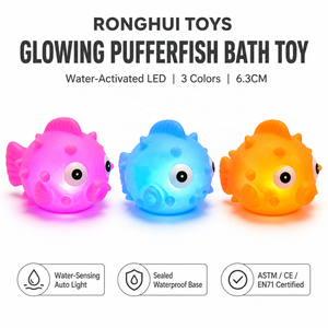 Juguetes de Baño Flotantes de <span class=keywords><strong>Pez</strong></span> Burbuja al por Mayor, Juguetes LED Luminosos de Animales de Goma, <span class=keywords><strong>Pez</strong></span> Burbuja, Criaturas Marinas, Juguetes para Bañera, Venta Directa de Fábrica - Product Image 1