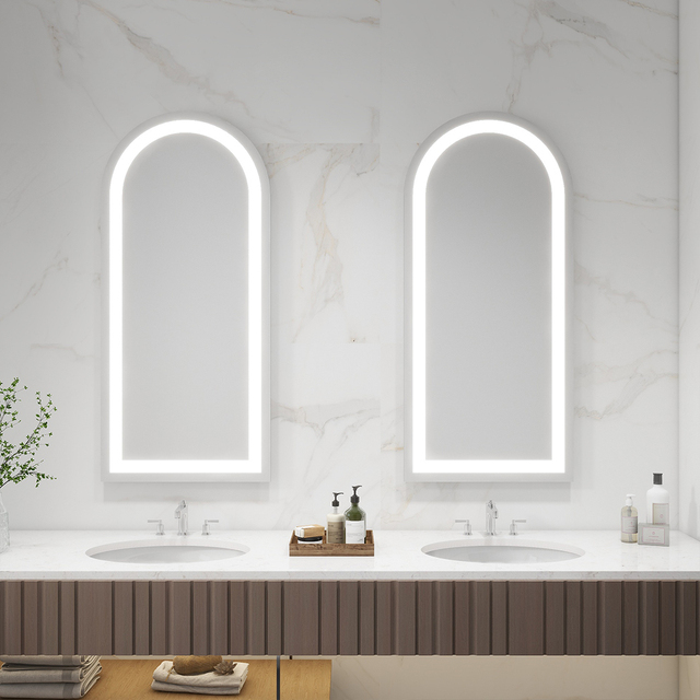 Arch Shape Wall Mounted Led Bathroom Mirror with Smart Functions
