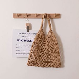Sacs en paille tressés à la main pour femme, style crochet, pour la plage et l'été, portables à une épaule, ajourés, pour les loisirs, le voyage et la pêche - Product Image 2