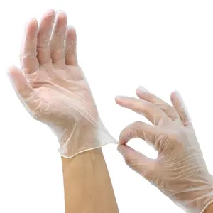 9/12 inç gıda sınıfı vinil glovees beyaz mavi tek kullanımlık glovee tozsuz