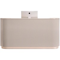 Comptoir de caisse minimaliste moderne pour salon de beauté, magasin de vêtements pour femmes, studio de yoga, bureau d'accueil en bois
