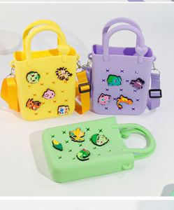 DIY Buttons Kids Bag Waterproof Silicone Handbag Outdoor Travel Swimming <b>Storage</b> Bag Children Crossbody Sling Bag Unisex - Product Image 4