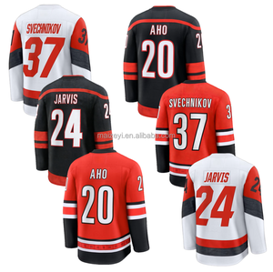 Qualité supérieure, couture personnalisée # 20 Sebastian Aho # 24 Seth Jarvis # <span class=keywords><strong>Maillot</strong></span> de hockey sur glace américain 37 Andrei Svechnikov - Product Image 1