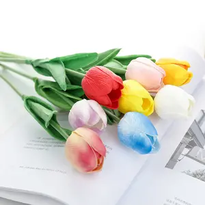 Real Touch Colorful Flowers Artificial Tulip pu flowers home kitchen wedding decorate Artificial centerpiece flower