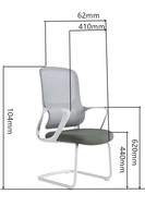 Chaise de bureau ergonomique JOHOOFURNITURE avec base cantilever, cadre blanc, fabriquée en Chine, idéale pour les salles de conférence