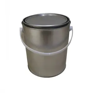 4 liter White Coating Round Empty Small Paint Tin Cans with Plastic Handle China Supplier