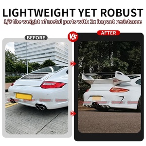 Aileron arrière en fibre de carbone sèche style Indece pour Porsche 911 997, véritable pré-imprégné, type GT, directement de l'usine - Product Image 2
