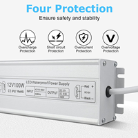 Driver de LED étanche à tension constante personnalisé 60W100W 200W 300W AC100-260 DC 12V 24v transformateur LED alimentation à découpage