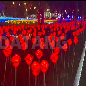 Lámpara LED con forma de rosa, impermeable IP65, para decoración de jardín/césped en exteriores para Halloween y Navidad. - Product Image 2