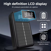 12000mAh charge solaire Mini gonfleur de pneu de voiture rechargeable démarreur de voiture portable batterie externe d'urgence avec pompe à air de voiture