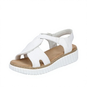 Women's White Wedge Sandals Buckle Strap Open Toe Summer Beach <b>Shoes</b> - Product Image 4