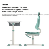 Chaise de bureau inclinable pour étudiant avec appui-tête mobile, dossier réglable, repose-pieds antidérapant - Matériel PVC, mobilier scolaire