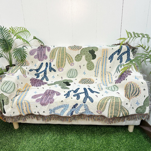 Couverture tissée Gobelin Bohème Flora et Fauna, style européen-américain, portable et pliable, vente en gros, haute qualité, personnalisable - Product Image 6