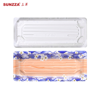 Sunzza paquete OEM y ODM caja de sushi de plástico desechable tapa antivaho 6PCs sushi sashimi contenedor