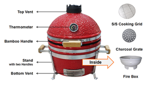 <span class=keywords><strong>Barbecue</strong></span> au charbon de bois AUPLEX Kamado miniature moderne en fer de 16 pouces pour jardin extérieur et restaurant, facile à nettoyer - Product Image 6