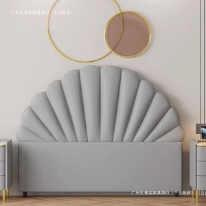 Creamy Seashell Petal <strong>Headboard</strong> <strong>Floor</strong> <strong>Standing</strong> Soft Cushion French Minimalist Princess Style Adult Child Use - Product Image 2