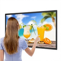 Nuevo Diseño de Señalización Digital Táctil Infrarroja de 43 Pulgadas, Montada en Pared, con Sistema Operativo Android de Última Generación, Reproductor de Publicidad, Control Remoto, Kiosco Táctil