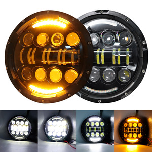 Faros delanteros LED de 7 pulgadas con haz sellado de 48W de haz Alto y Bajo de forma redonda con enchufe H4 para accesorios <span class=keywords><strong>Hummer</strong></span> H3 de coche - Product Image 5