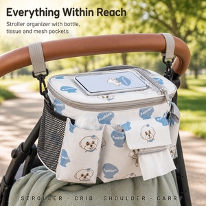 Bolsa de Pañales para Bebé Personalizada OEM ODM de Marca Privada, Organizador Colgante para Cochecito, Tela Oxford con Patrón Impreso, Suministro al por Mayor - Product Image 1
