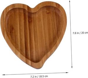 Plateau de service en bambou durable et écologique de 8 pouces, polissage lisse, design européen en forme de cœur pour les fêtes - Product Image 3