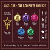 Juego de Adornos Navideños de Lujo, Surtido de 5 Colores, Bolas Metálicas con Estrella Brillante, Decoración para la Punta del Árbol, Caja de Regalo, Venta al por Menor, OEM, ODM