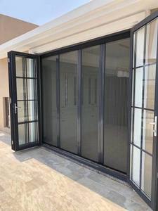 Pintu Lipat Eksterior Hitam Multi Lipat Rangka Aluminium Pintu Lipat Kaca Balkon - Product Image 5