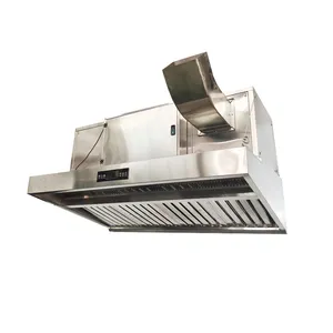 Commercial Kitchen Smoke Exhaust Extractor Hood Length 1.7M Stainless Steel Hood With Electrostatic Filter Oil Fume Purifier