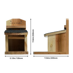Mangeoire à écureuils en bois robuste FSC&BSCI, sans assemblage requis, pour la cour, le jardin extérieur, boîte à nourriture pour écureuils - Product Image 5