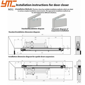 Nhôm tự động thủy lực giấu trên cao Cửa closers giữ mở tự động ul cửa gần hơn nhà máy ẩn trượt cánh tay im lặng - Product Image 4