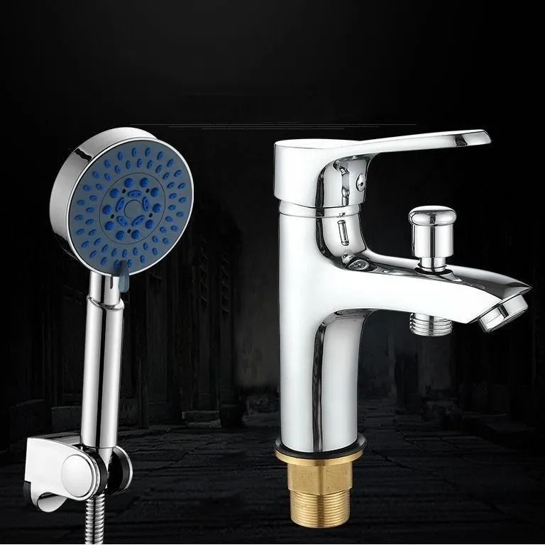 Robinet de lavabo avec douche bain douche deux en un shampooing double usage monotrou table lavabo lavabo robinet d'eau froide et chaude