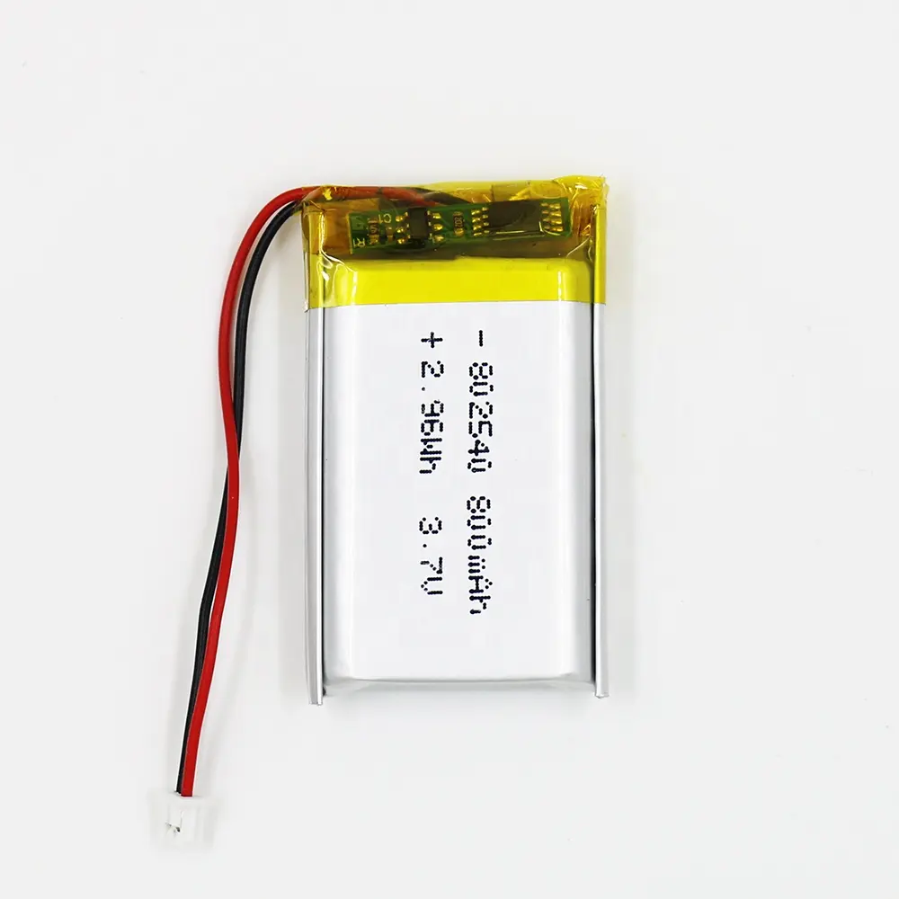 3.7V 2.96Wh 800mah lipo 1s polymer rechargeable 802540 battery rapid charging lithium polymer battery