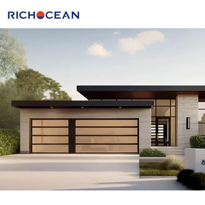 Portes de <span class=keywords><strong>garage</strong></span> pliables en métal avec verre givré RICHOCEAN, portail électrique, grille en aluminium, Garagentor pour la <span class=keywords><strong>maison</strong></span> - Product Image 2