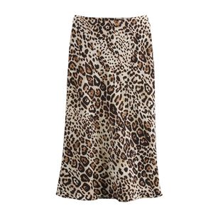 <span class=keywords><strong>Jupe</strong></span> longue en <span class=keywords><strong>satin</strong></span> imprimé léopard pour femme, style décontracté, collection été 2026, tendance streetwear vintage - Product Image 4