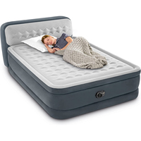 Matelas Gonflable d'Extérieur Double Hauteur à Gonflage Rapide avec Tête de Lit et Pompe Intégrée pour Camping Pliable