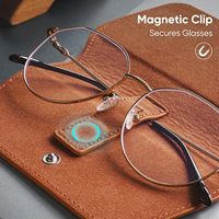 Étui à lunettes en cuir ultra fin, étui rigide magnétique pour lunettes de vue et de soleil, résistant aux rayures