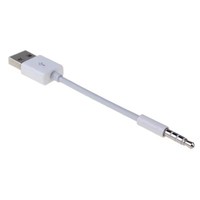 Kabel pengisi daya USB Jack ke USB 3.5mm untuk iPod Shuffle/pemutar MP3 MP4/headphone