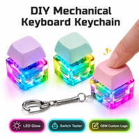 Porte-clés mécanique LED personnalisé DIY avec clavier, anti-stress, jouet promotionnel, interrupteur de clavier durable en PVC/ABS