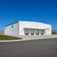 Entrepôt préfabriqué durable en structure acier, poutres en H conformes AISC, atelier métallique étanche, bâtiment de stockage et garage
