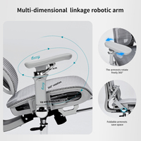 Chaise de bureau exécutive ergonomique moderne en maille avec cadre en plastique, accoudoirs 3D réglables, support lombaire et fonction inclinable