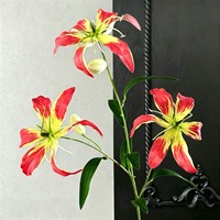 Shangchu Lily Flame Lily Bunga Buatan Sutra Realistis Rangkaian Pernikahan Dekorasi Rumah Alat Peraga Fotografi Gaya Modern