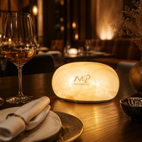 Lampe rechargeable en pierre d'albâtre naturelle, lampe de table sans fil RGB étanche et à intensité variable pour salle à manger de luxe et décoration intérieure