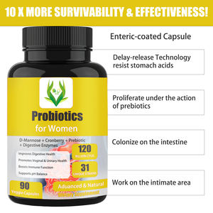 Probiotiques OEM ODM pour femmes, D-Mannose, canneberge, prébiotiques, enzymes digestives, vitamine C, améliore la santé digestive, équilibre du pH - Product Image 4