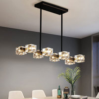 Lustre en cristal de luxe nordique, moderne et simple, pour bureau, chambre à coucher, couloir, allée, lampe de plafond créative et personnalisée